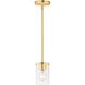Corona 1 Light 5 inch Satin Brass Mini Pendant Ceiling Light in Clear