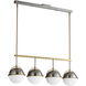 Duke LED 42 inch Satin Nickel and Satin Brass Linear Pendant Ceiling Light