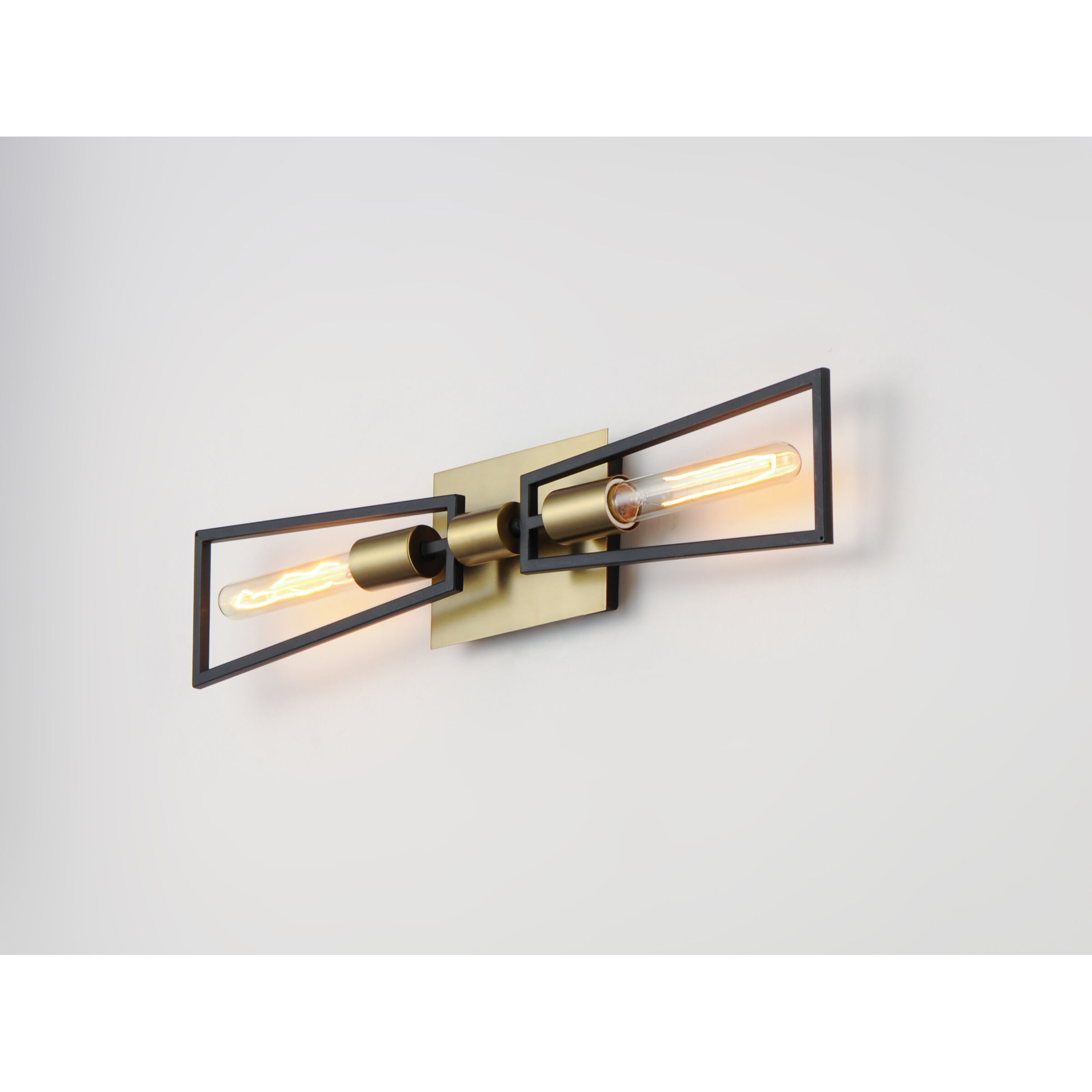 Wings 2 Light 25 inch Black/Satin Brass ADA Wall Sconce Wall Light