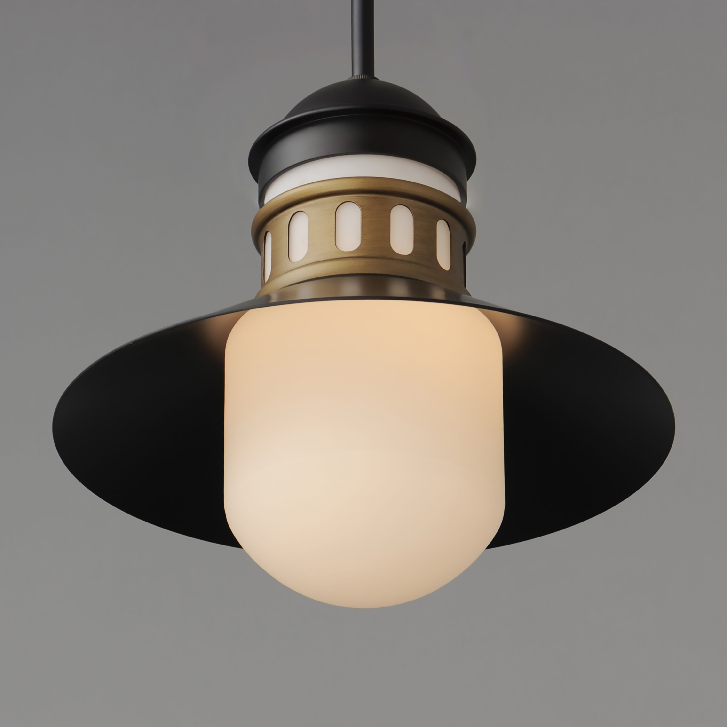 Admiralty 1 Light 12 inch Black and Antique Brass Outdoor Pendant in Antique Brass and Black