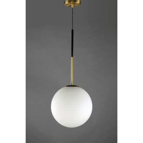 Vesper 1 Light 12 inch Satin Brass/Black Single Pendant Ceiling Light