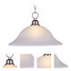 Essentials - 9106x 1 Light 16 inch Satin Nickel Single Pendant Ceiling Light in Marble