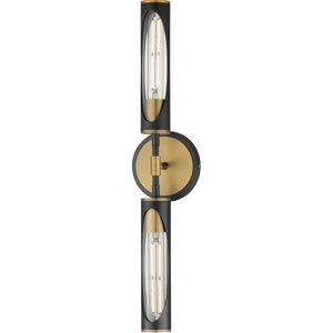 Regent LED 24 inch Black and Antique Brass Bath Vanity Wall Light