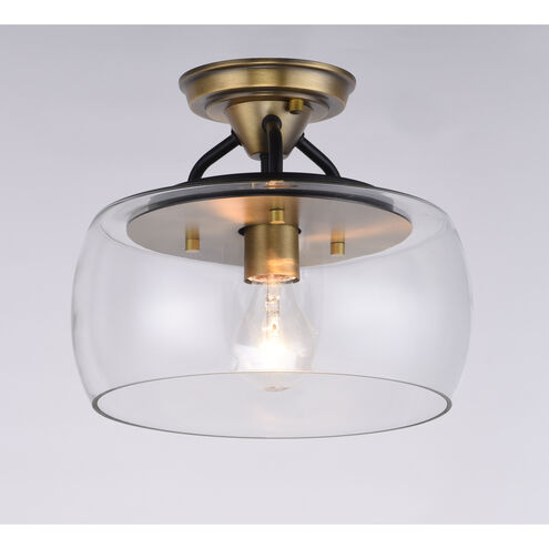 Goblet 1 Light 11 inch Bronze/Antique Brass Semi-Flush Mount Ceiling Light in Bronze and Antique Brass
