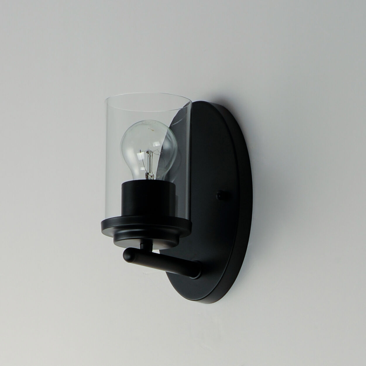 Corona 1 Light 5 inch Black Bath Vanity Wall Light in Clear