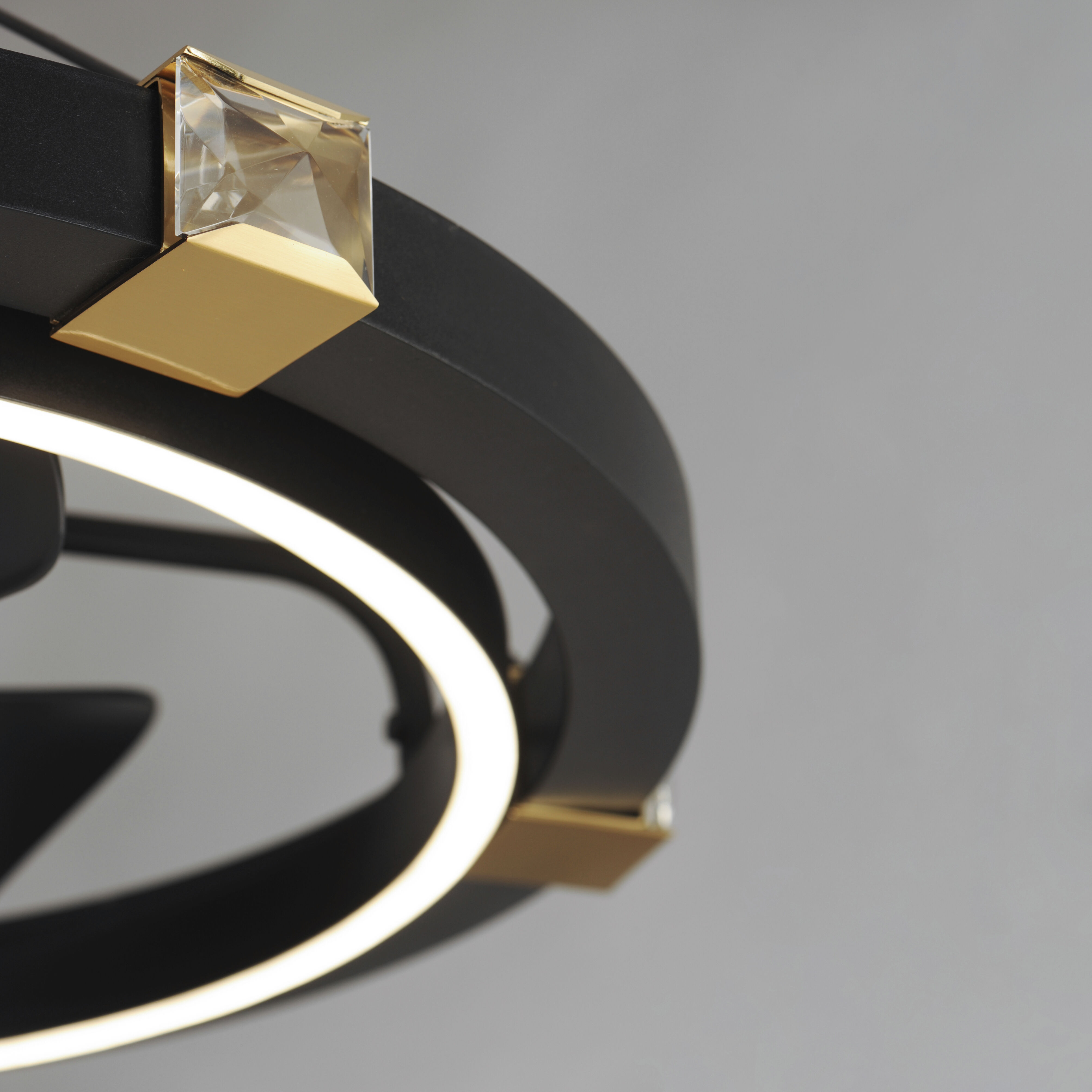 Jewel 33 inch Black and Gold Fandelight