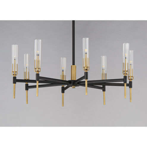 Flambeau LED 33 inch Black/Antique Brass Chandelier Ceiling Light
