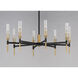 Flambeau LED 33 inch Black/Antique Brass Chandelier Ceiling Light