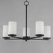 Lateral 5 Light 24 inch Black Chandelier Ceiling Light in Satin White