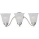 Basix 3 Light 19 inch Satin Nickel Bath Vanity Wall Light