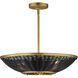 Rattan 3 Light 20.25 inch Natural Aged Brass Pendant System Ceiling Light