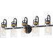 Magnolia 5 Light 32 inch Bronze and Gold Bath Vanity Wall Light