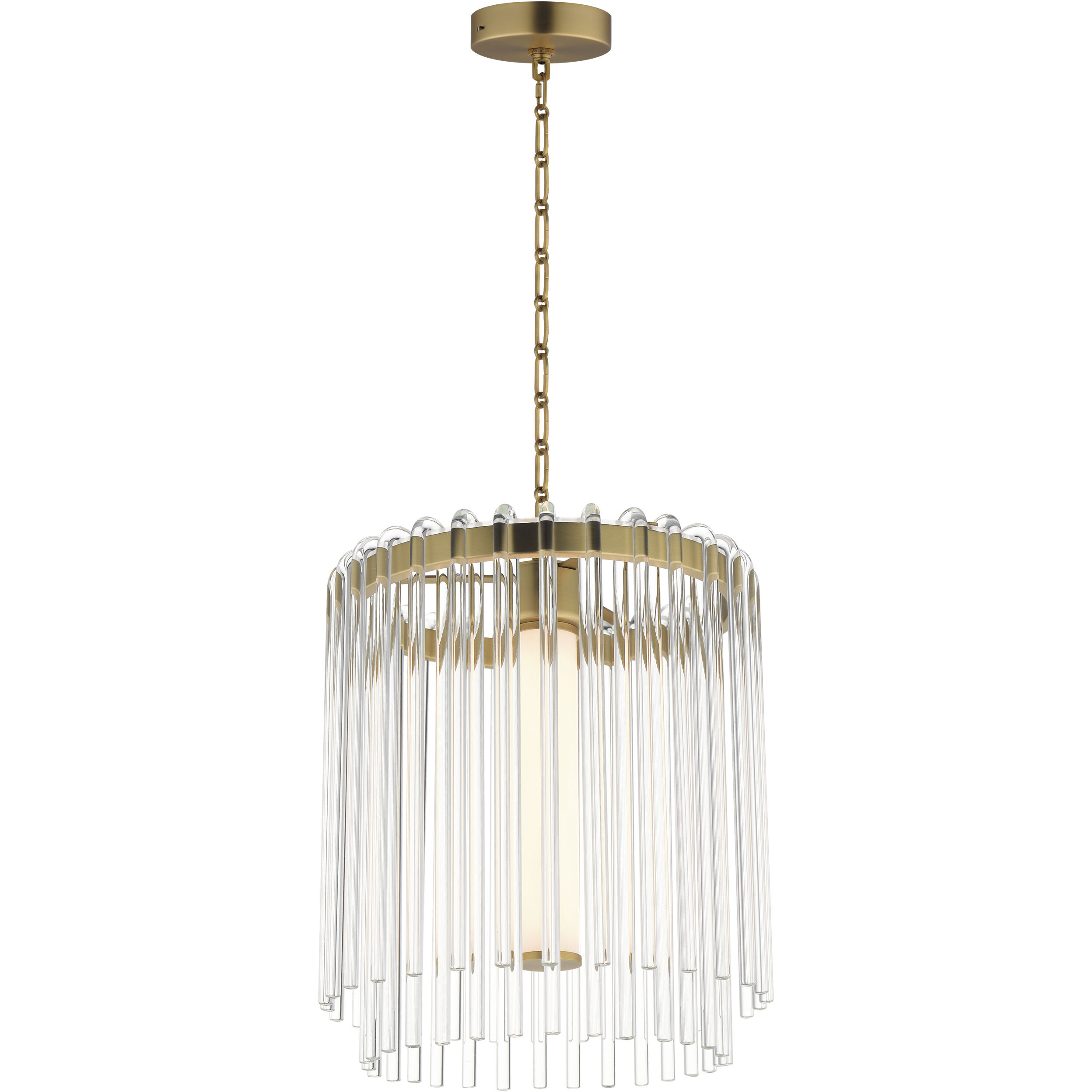 Jolie LED 11 inch Natural Aged Brass Single Pendant Ceiling Light