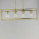Lateral 4 Light 36 inch Satin Brass Linear Pendant Ceiling Light in Clear