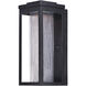 Salon LED 15 inch Black Outdoor Wall Mount in Clear Ribbed