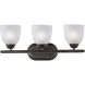 Axis 3 Light 21 inch Oil Rubbed Bronze Bath Vanity Wall Light