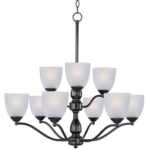 Stefan 9 Light 30 inch Black Multi-Tier Chandelier Ceiling Light