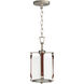 Sausalito 1 Light 7.5 inch Weathered Zinc and Brown Suede Single Pendant Ceiling Light