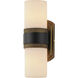 Ruffles 2 Light 14 inch Black and Antique Brass Outdoor Wall Mount