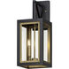 Neoclass 2 Light 18 inch Black and Gold Outdoor Wall Mount