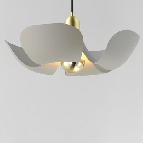 Poppy LED 17.75 inch Silver Gold with Satin Brass Single Pendant Ceiling Light in Silver Gold and Satin Brass