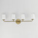 Durham 4 Light 32.5 inch Natural Aged Brass Bath Vanity Wall Light