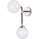 Atom 2 Light 6 inch Black and Polished Nickel Wall Sconce Wall Light