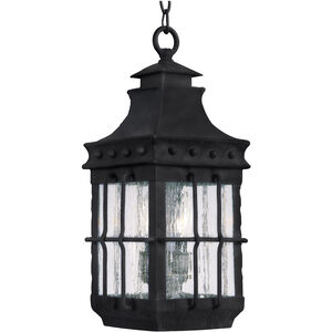 Nantucket 3 Light 9 inch Country Forge Outdoor Hanging Lantern