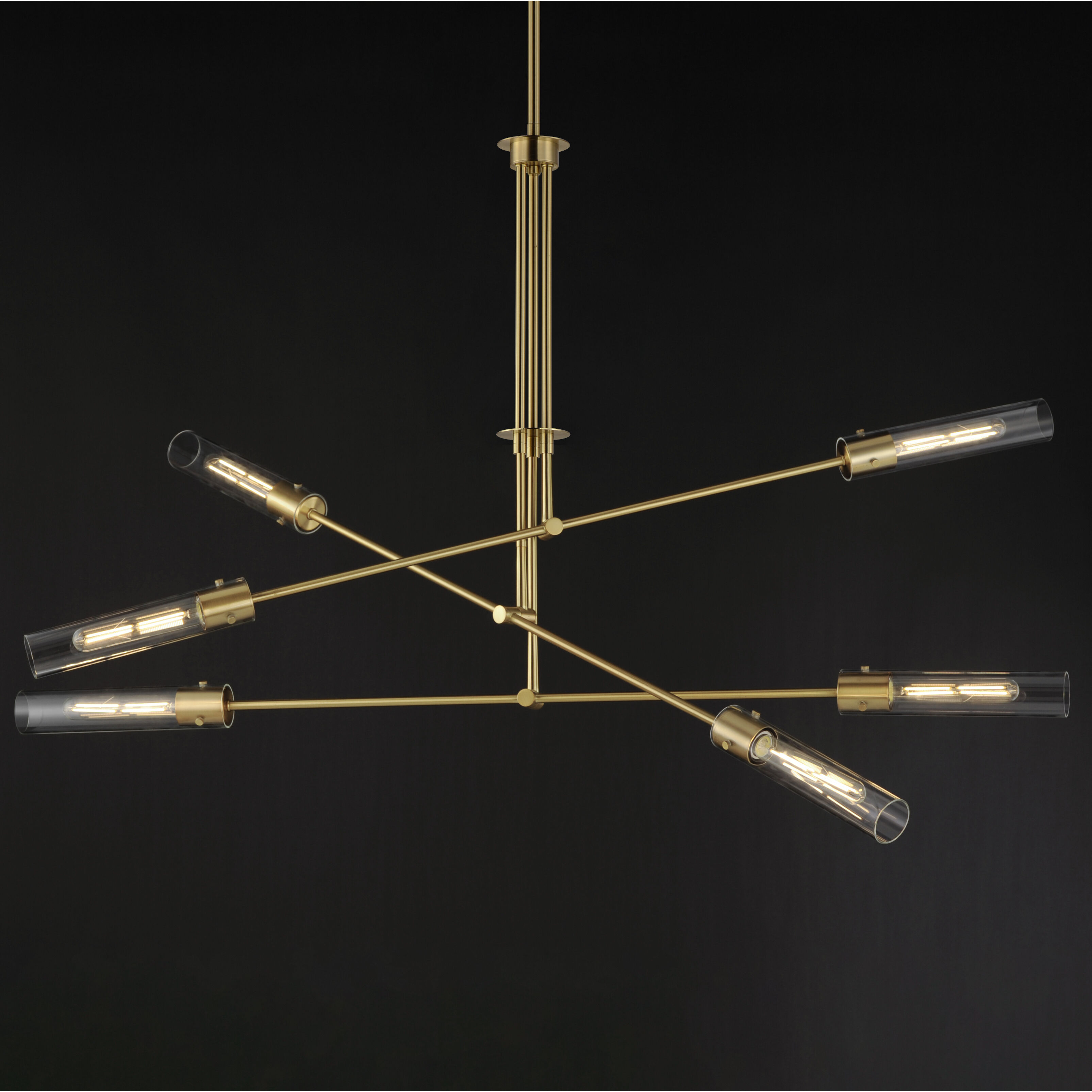 Equilibrium LED 51.75 inch Natural Aged Brass Multi-Light Pendant Ceiling Light