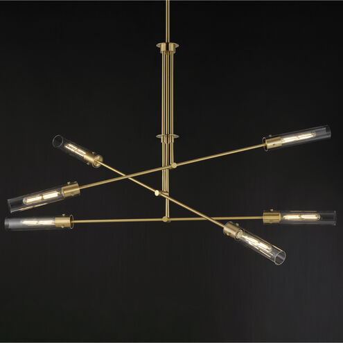 Equilibrium LED 52 inch Natural Aged Brass Multi-Light Pendant Ceiling Light