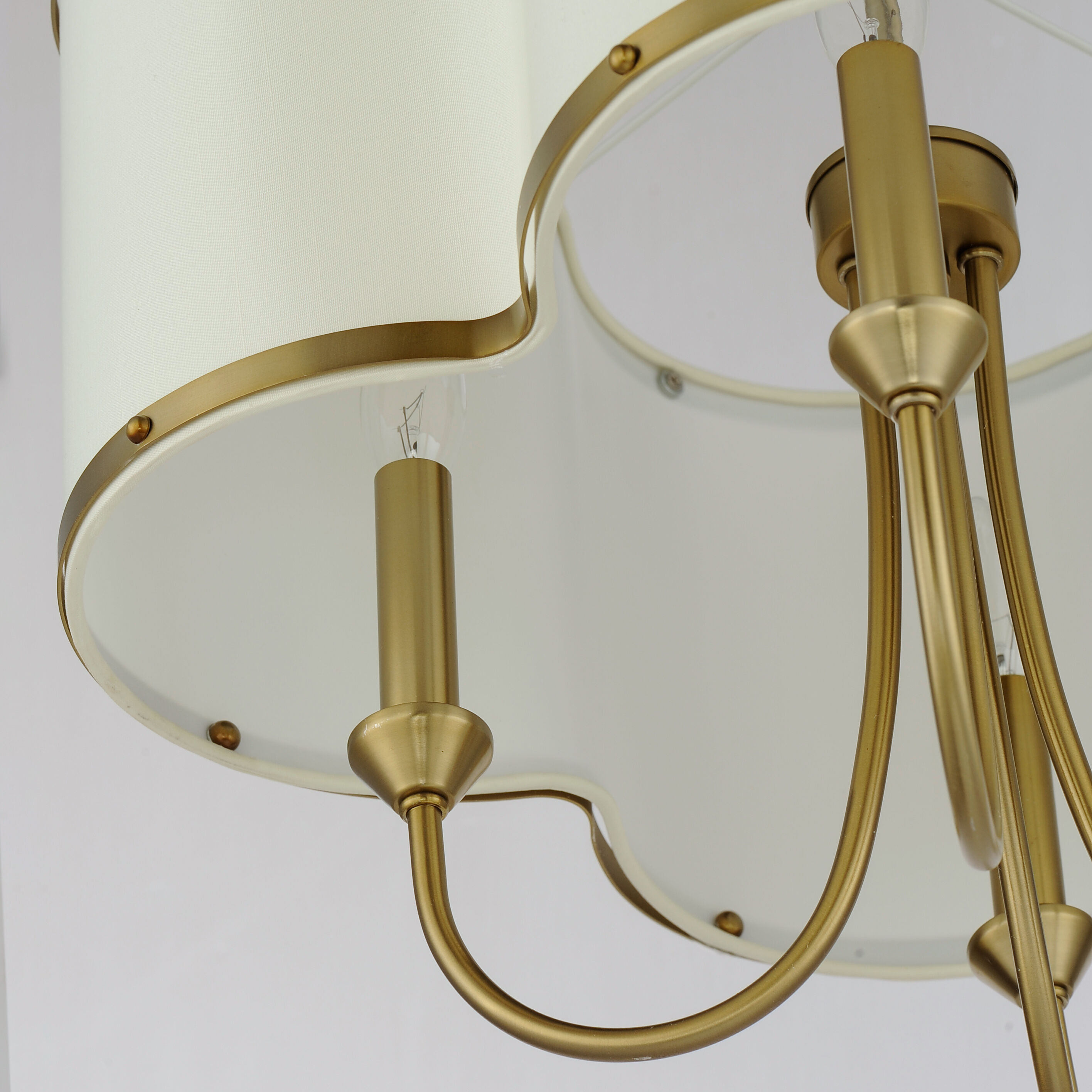 Clover 4 Light 20 inch Satin Brass Chandelier Ceiling Light