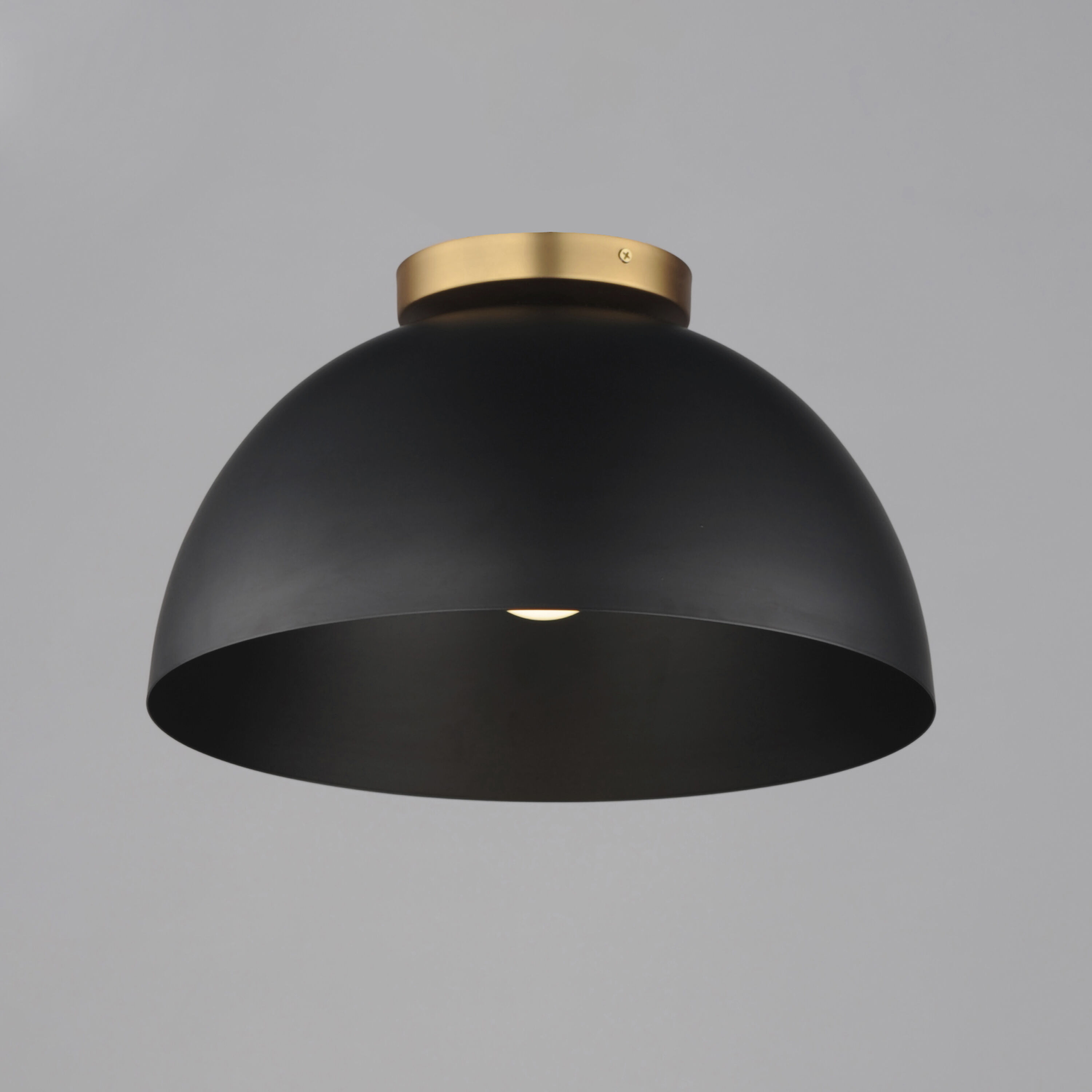 Thelonious 1 Light 15.75 inch Black and Natural Aged Brass Flush Mount Ceiling Light