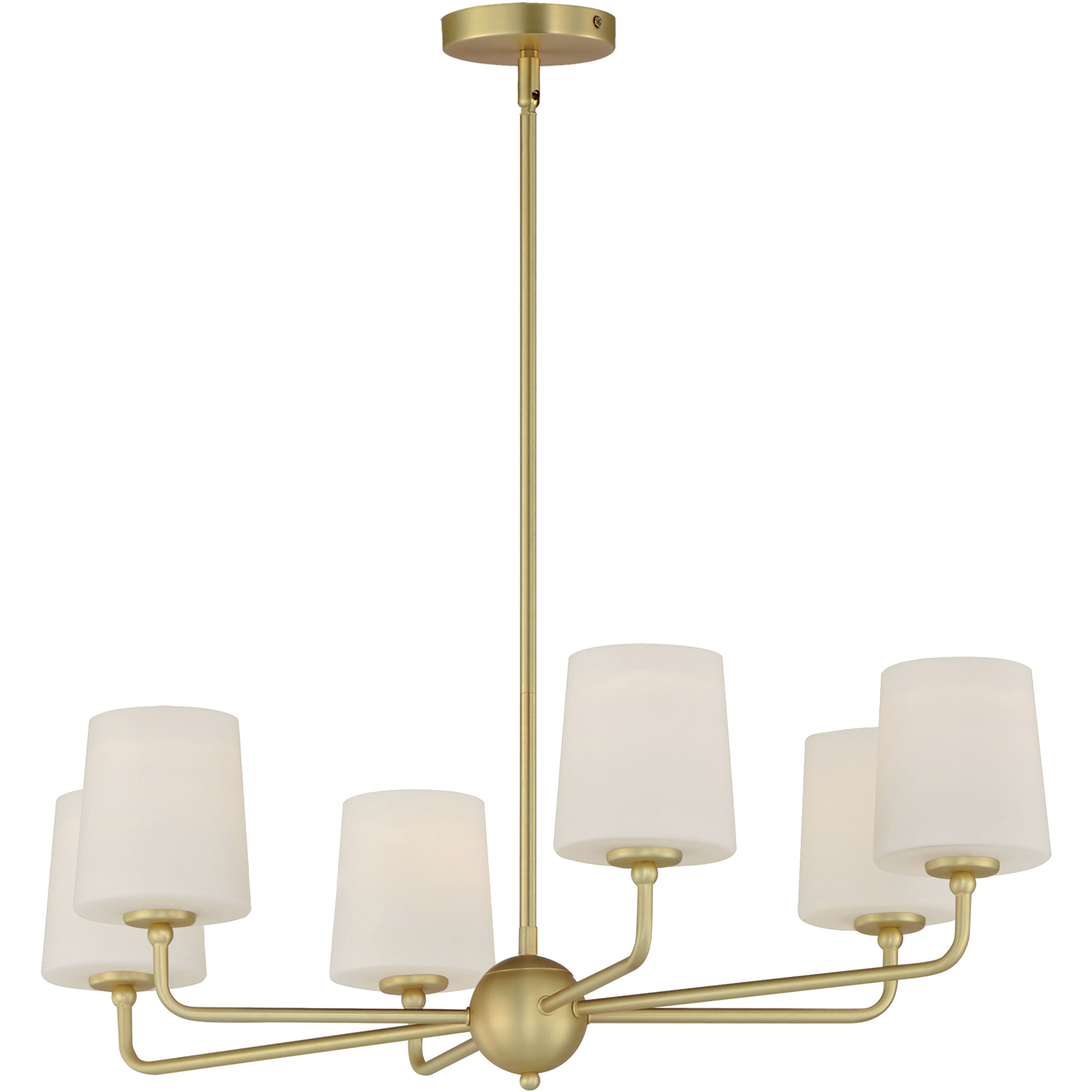 Bristol 6 Light 34 inch Satin Brass Single-Tier Chandelier Ceiling Light