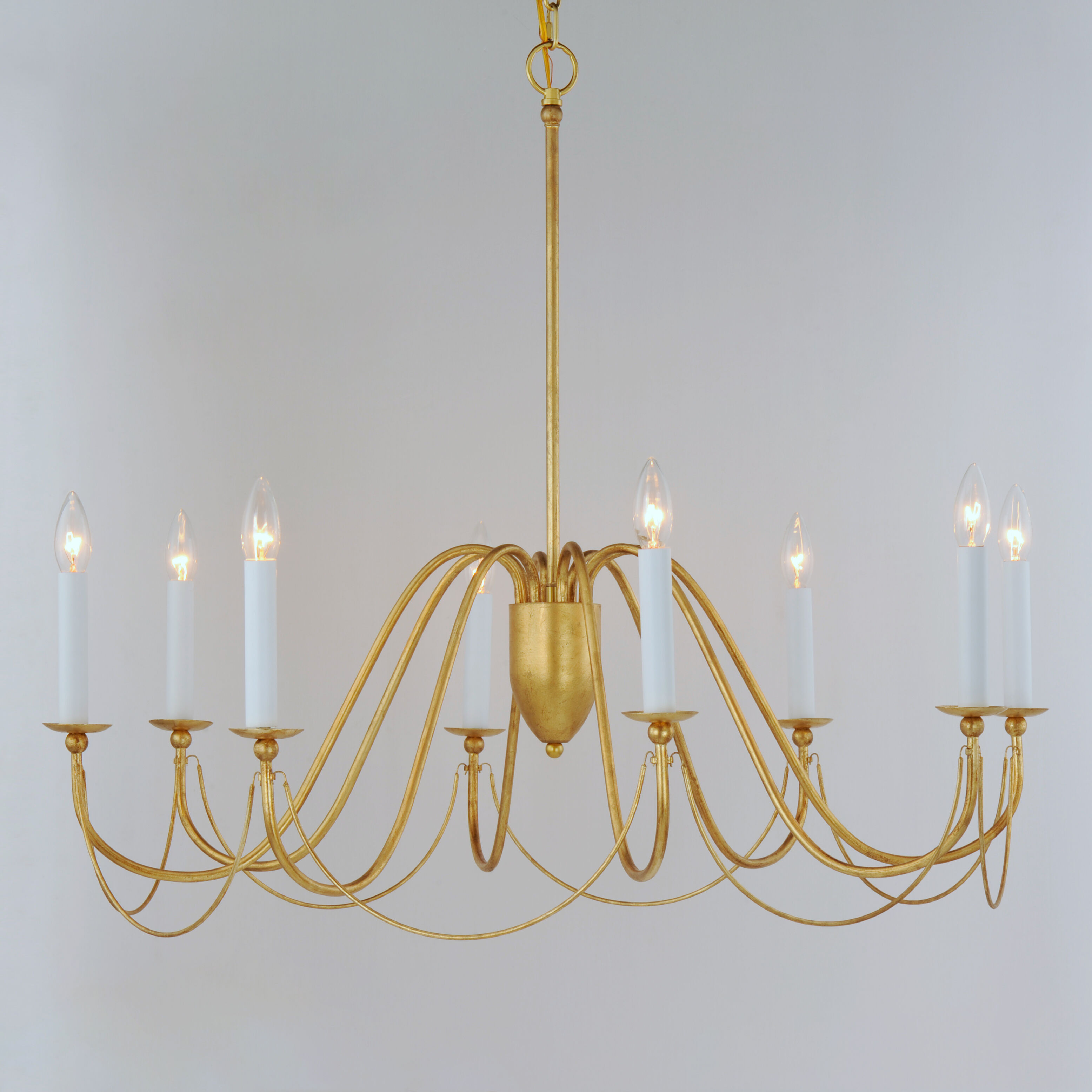 Plumette 8 Light 36 inch Gold Leaf Chandelier Ceiling Light