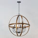Compass 6 Light 30 inch Antique Pecan and Black Single Pendant Ceiling Light