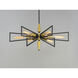 Wings 6 Light 29 inch Black and Satin Brass Chandelier Ceiling Light