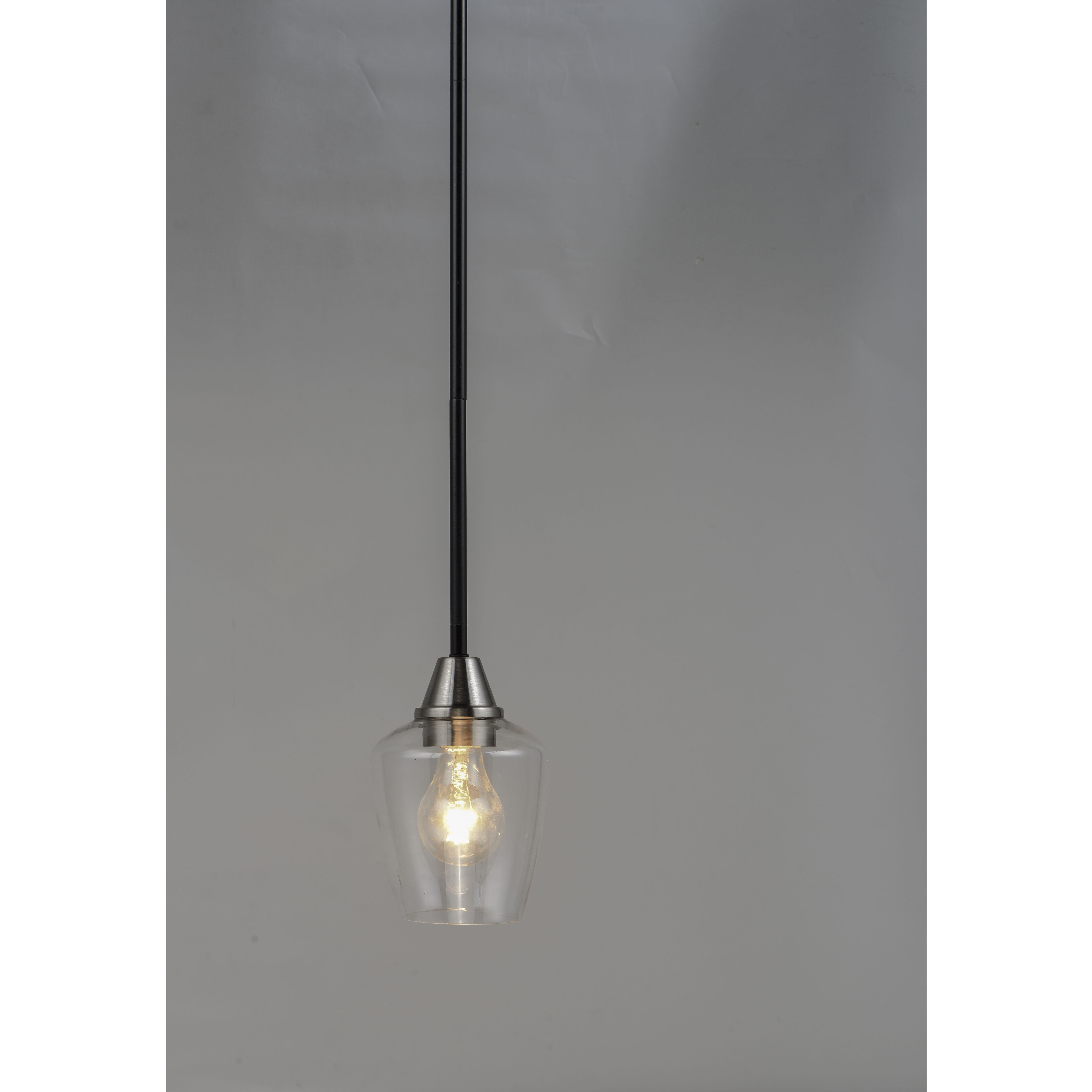 Goblet 1 Light 4.75 inch Black/Satin Nickel Mini Pendant Ceiling Light in Black and Satin Nickel