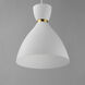 Carillon 1 Light 10.5 inch White with Satin Brass Mini Pendant Ceiling Light in White and Satin Brass