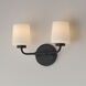 Durham 2 Light 13.75 inch Black Wall Sconce Wall Light