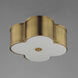 Clover 2 Light 14 inch Natural Aged Brass Flush Mount Ceiling Light