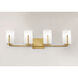 Dart 4 Light 29.75 inch Satin Brass Bath Vanity Wall Light