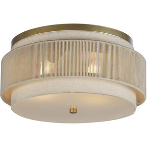 Seacliff 2 Light 16 inch Natural Aged Brass Flush Mount Ceiling Light