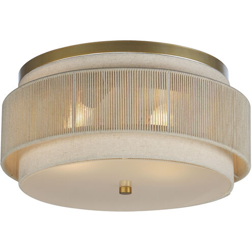 Seacliff 2 Light 16 inch Natural Aged Brass Flush Mount Ceiling Light