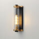Opulent 1 Light 14 inch Black and Antique Brass Outdoor Wall Mount