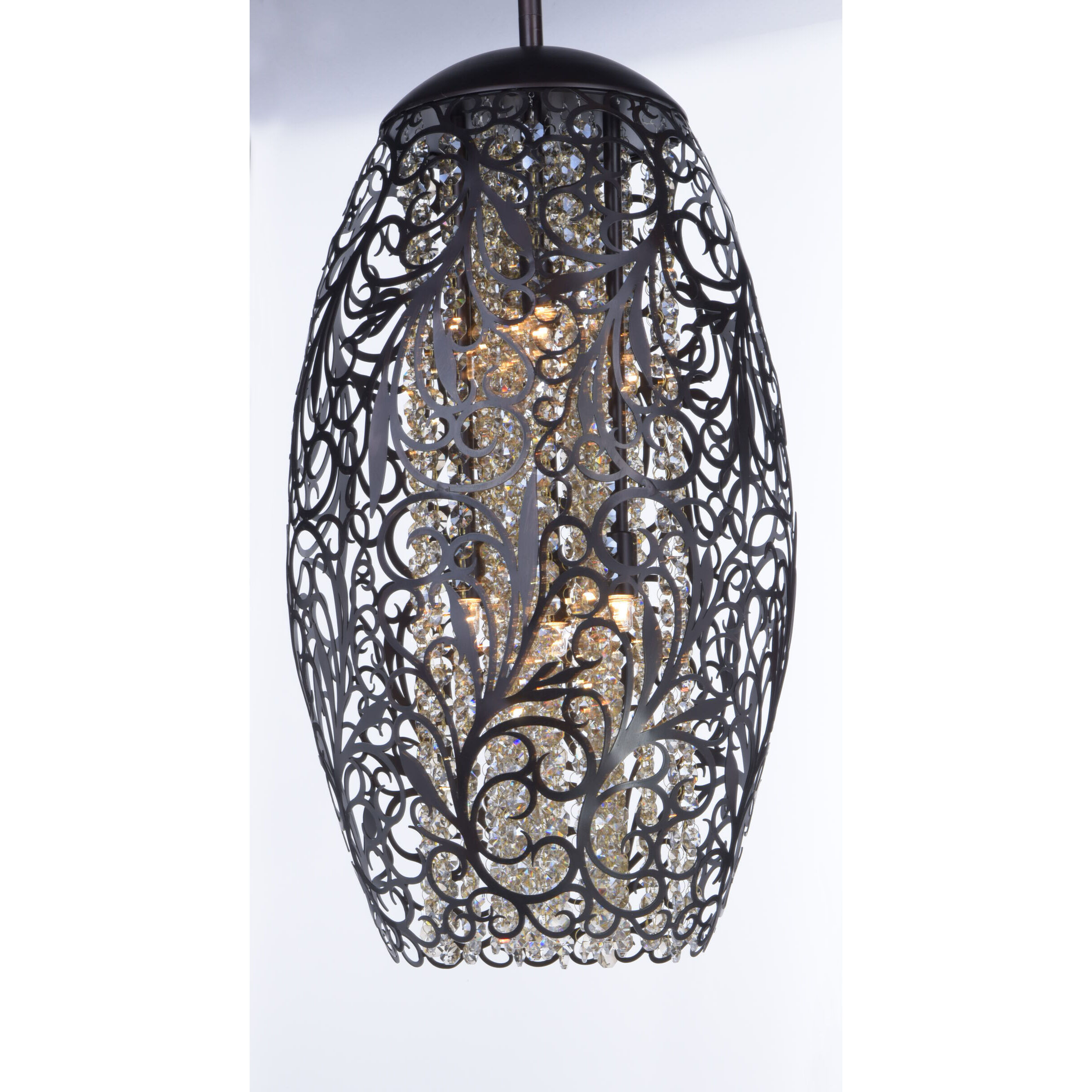 Arabesque 1 Light 7 inch Golden Silver Mini Pendant Ceiling Light in 50, Beveled Crystal, G9 Frost Xenon