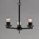 Corona 3 Light 16.5 inch Black Single-Tier Chandelier Ceiling Light in Clear