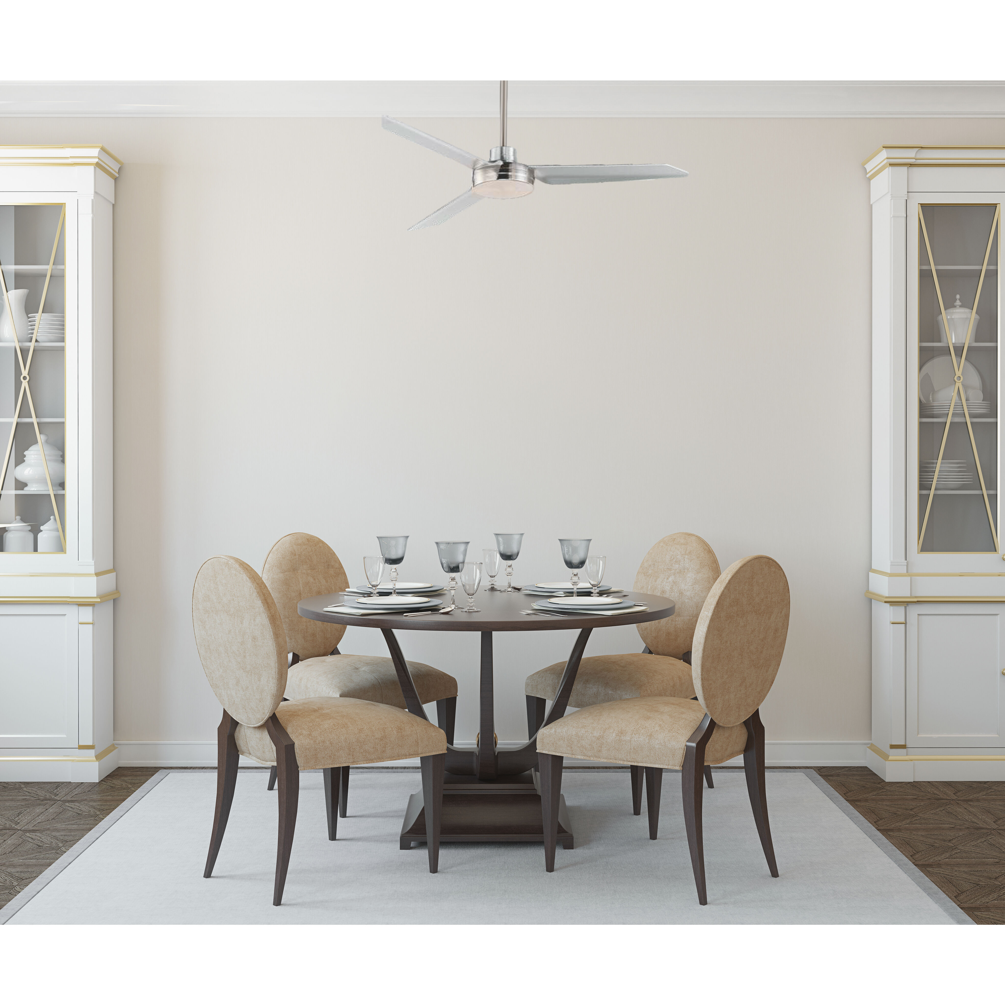 Ultra Slim 52 inch Satin Nickel Outdoor Ceiling Fan