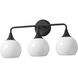 Neve 3 Light 22.5 inch Black Bath Vanity Wall Light