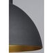 Cora 1 Light 20 inch Black/Gold Single Pendant Ceiling Light in Black and Gold