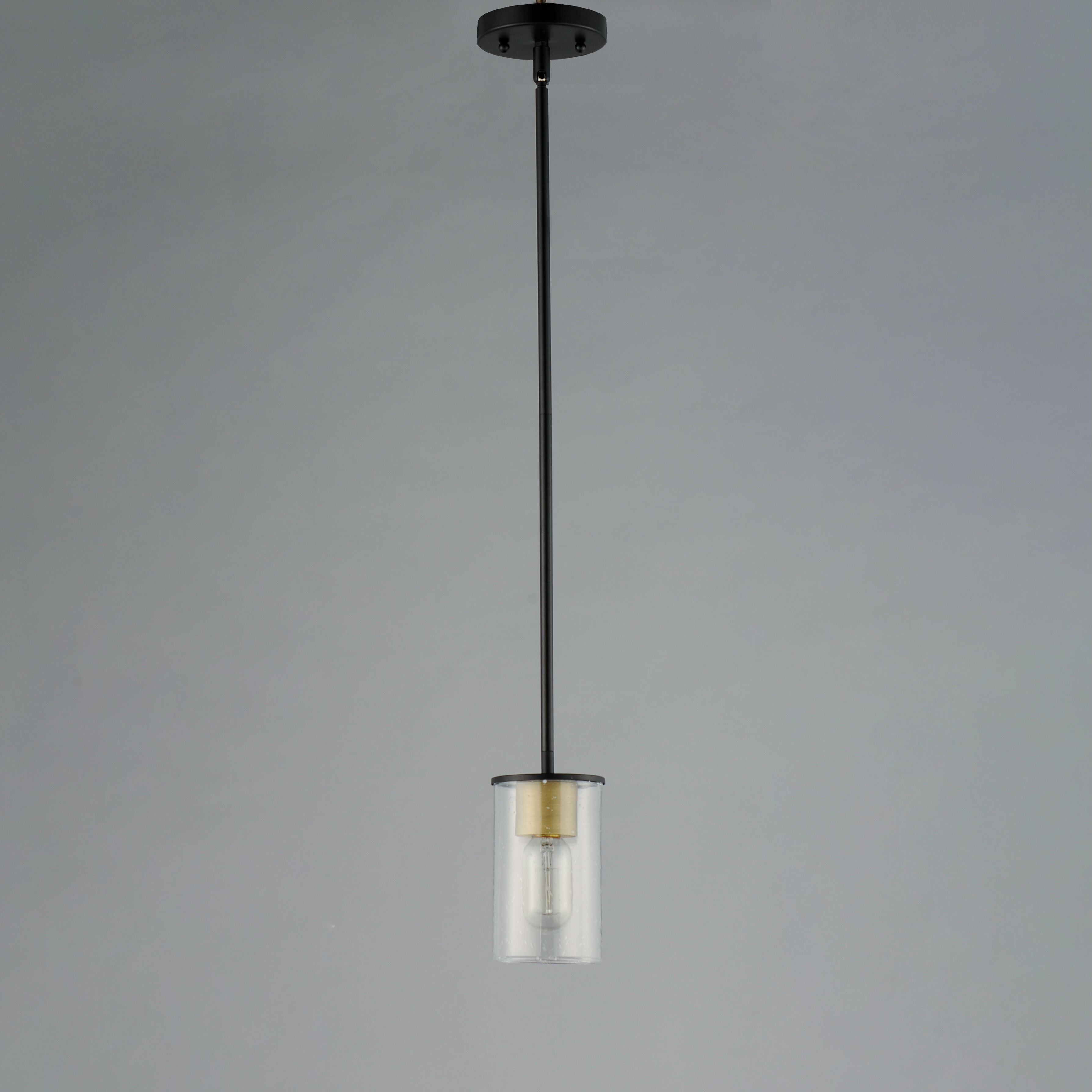Sleek 1 Light 4 inch Antique Brass/Black Mini Pendant Ceiling Light in Antique Brass and Black